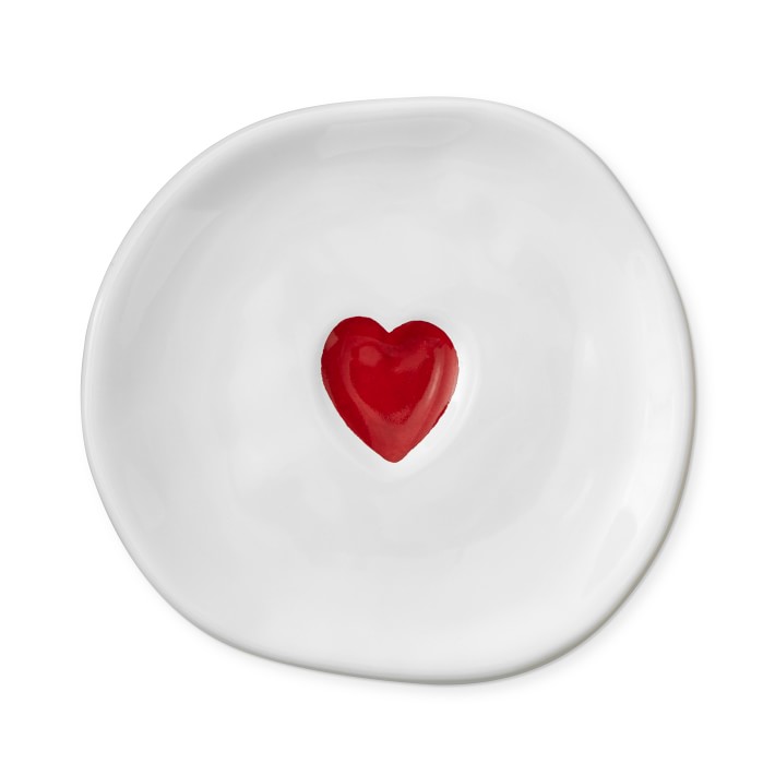 Valentine's Day Red Heart Salad Plates Set of 4 Williams Sonoma