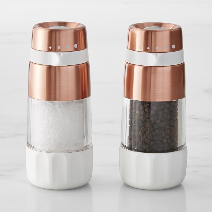 OXO Copper & White Salt & Pepper Grinders Williams Sonoma