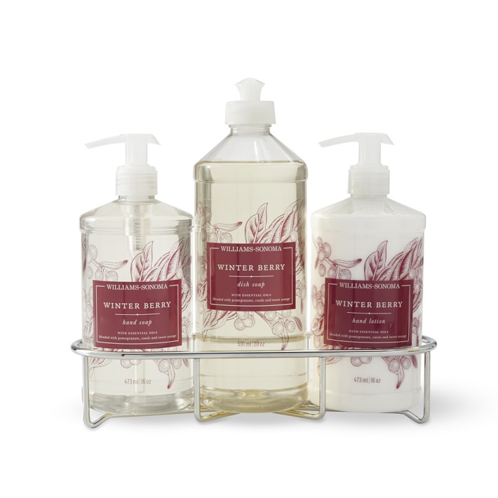Williams Sonoma Winter Berry Hand Soap & Lotion 4Piece Kitchen Set