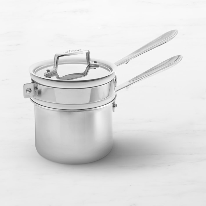 AllClad d5 StainlessSteel Double Boiler Pot 1.75Qt Williams Sonoma
