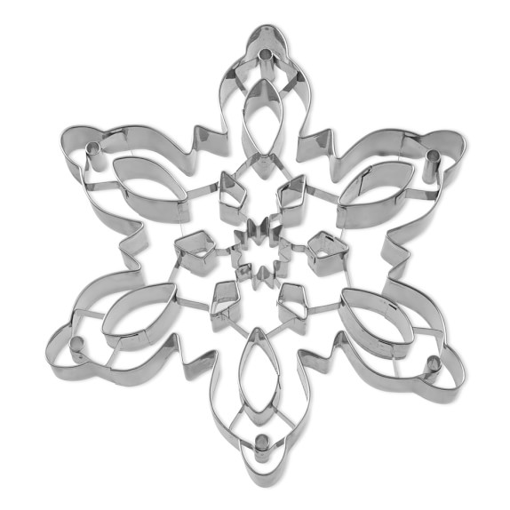 Stainless Steel Snowflake w Cutouts Metal Cookie Cutter 7 12 5 + Oversized Metal Cookie Cutter