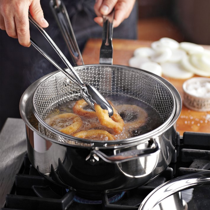 AllClad d5 StainlessSteel Deep 6Qt. Sauté Pan with Fry Basket