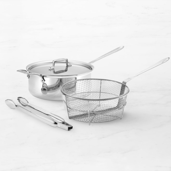 AllClad d5 StainlessSteel Deep 6Qt. Sauté Pan with Fry Basket