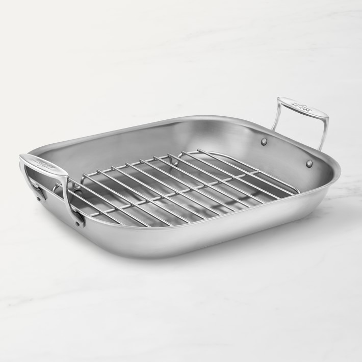 AllClad StainlessSteel Flared Roasting Pans Williams Sonoma