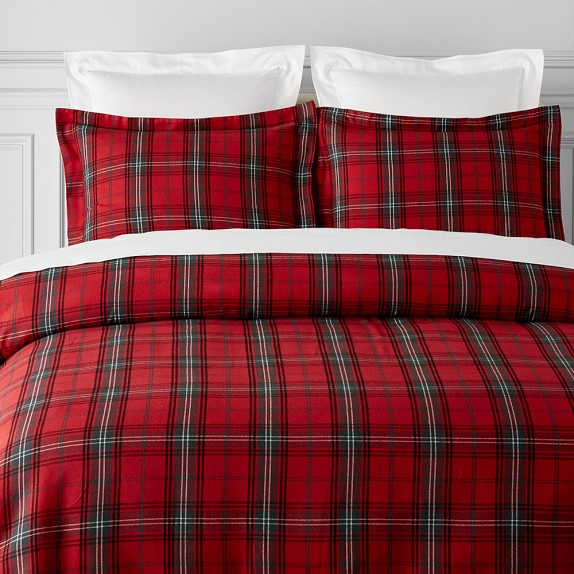 red plaid flannel duvet