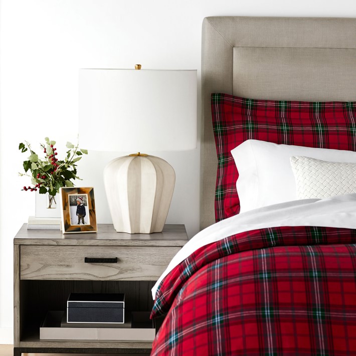 flannel duvet cover red