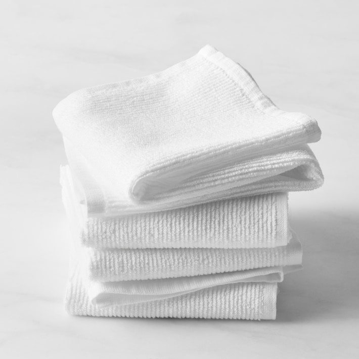 White Machine Washable Bar Mop Cleaning Kitchen Dish Cloth Towels,100% Cotton Everyday Kitchen Basic Utility Bar Mop Dishcloth Set of 12