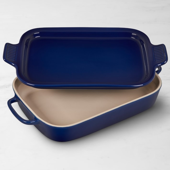 Le Creuset Stoneware Rectangular Baking Pan with Platter Lid Williams Sonoma