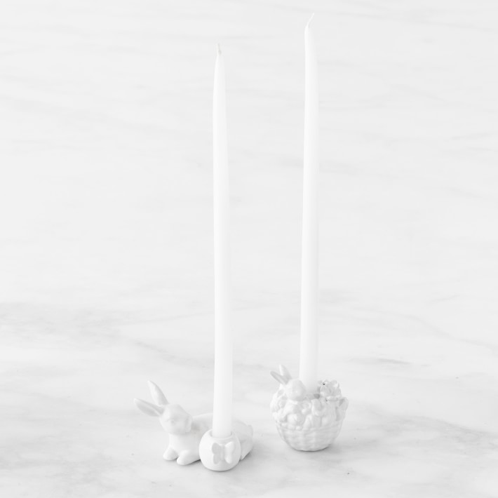 Mixed Easter Bunny Tiny Taper Candle Holder Set of 2 Williams Sonoma