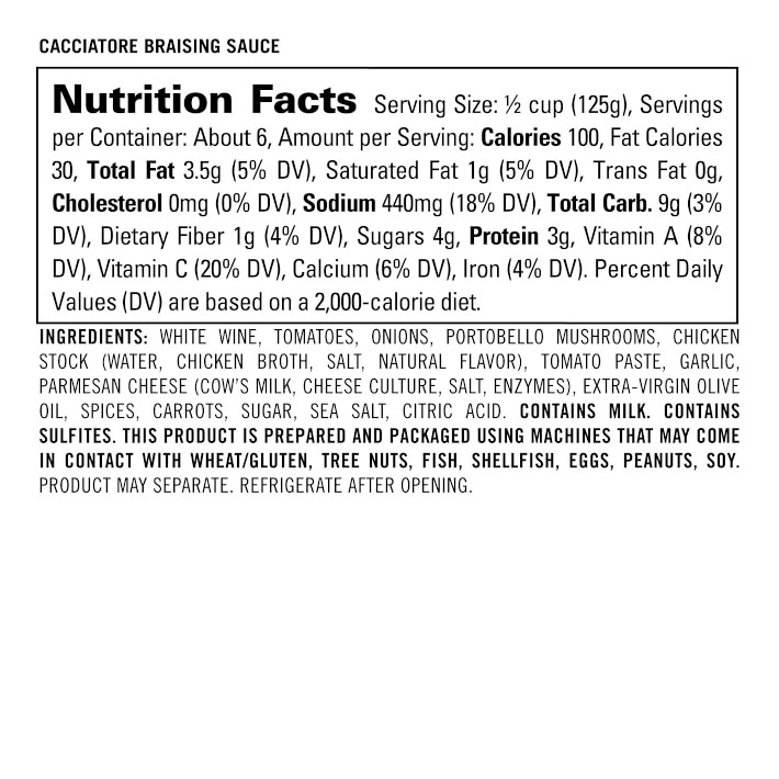 Williams Sonoma Chicken Cacciatore Braising Sauce Williams Sonoma