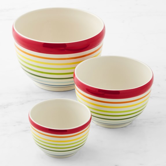 ceramic colored mixing bowls