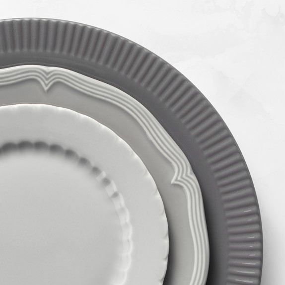 SANFEN Set of 4 Leaf Porcelain Dishes Blue White Dinner Plates Ceramic Dinnerware Salad Desert Plate 