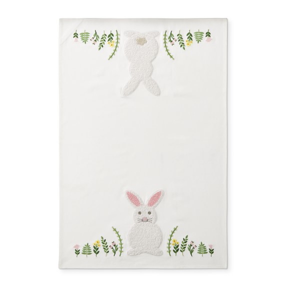 NEW Easter Spring Woven Holiday Kitchen Dish Towels Eggs Bunny Chicks Set of 2 