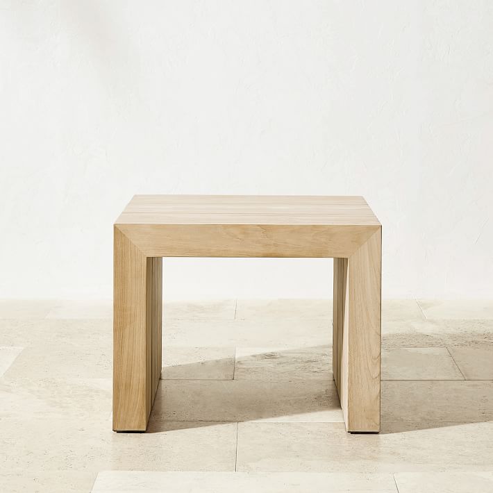 Larnaca Outdoor Teak Side Table Patio Furniture Williams Sonoma