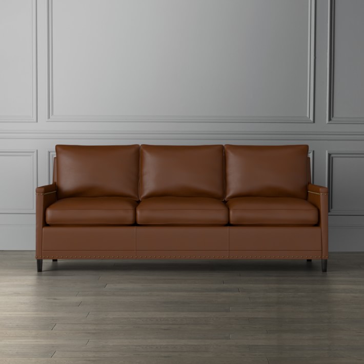 Addison Leather Sofa with Nailheads | Williams Sonoma