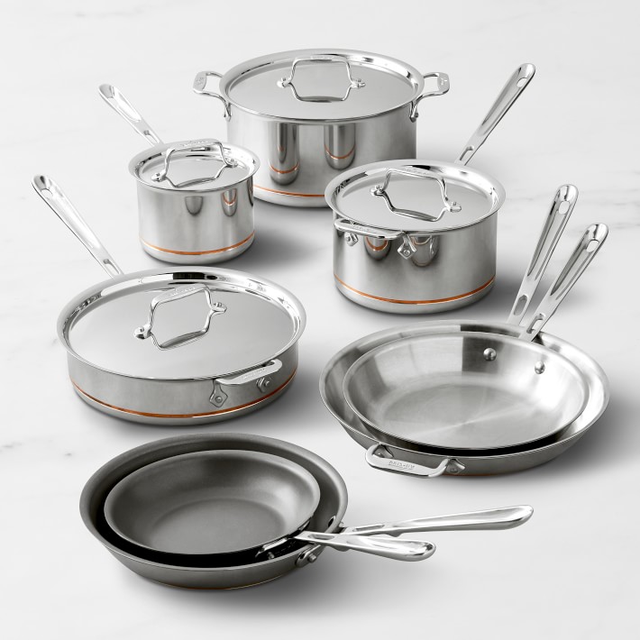 All-clad Copper Core 10-piece Cookware Set And Copper Core Nonstick Fry 