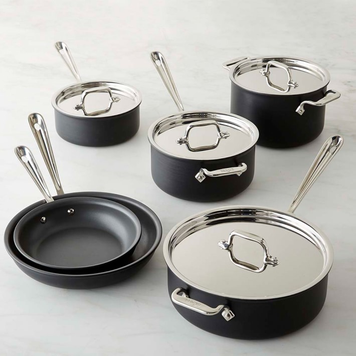 AllClad NS1 Nonstick Induction 10Piece Cookware Set Williams Sonoma