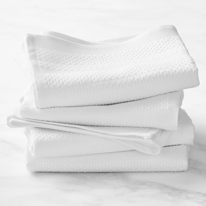 Williams Sonoma Classic Stripe Towels, Set of 4 & Dishcloths Bundle