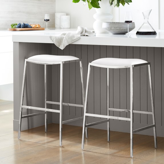 white backless counter stool