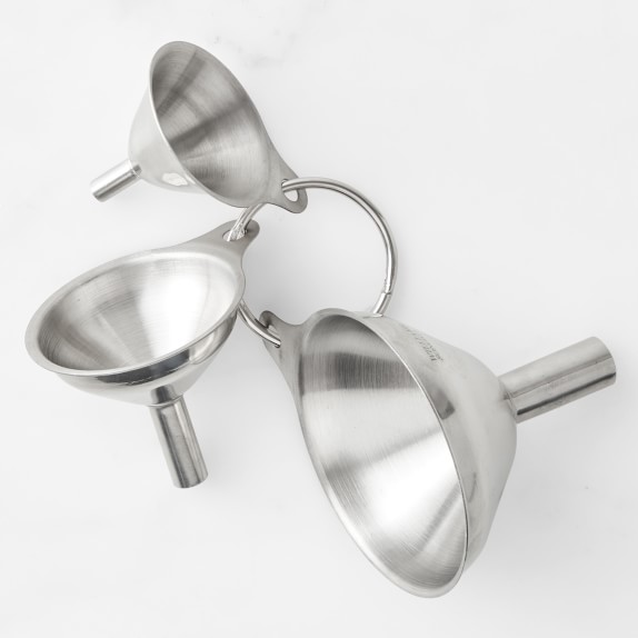 Stainless Steel Kitchen Funnels Set of 4 3 Pieces Mini Funnels with Metal Long 