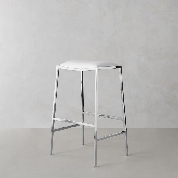 white backless counter stool