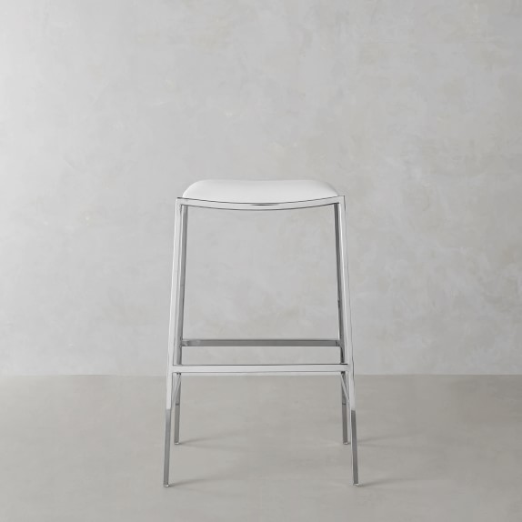 white backless counter stool