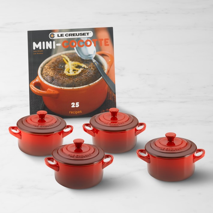 Le Creuset Stoneware 4-Piece Mini Cocotte Set with Cookbook | Williams ...