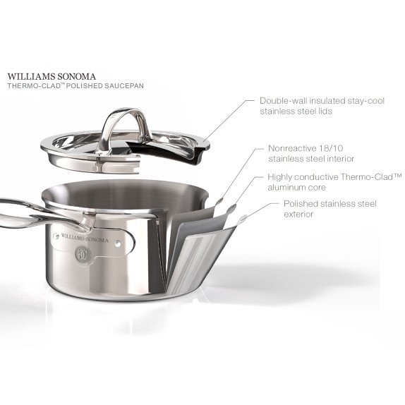 Williams Sonoma Thermo-Clad Stainless Steel 6.5 Quart Saute Pan 