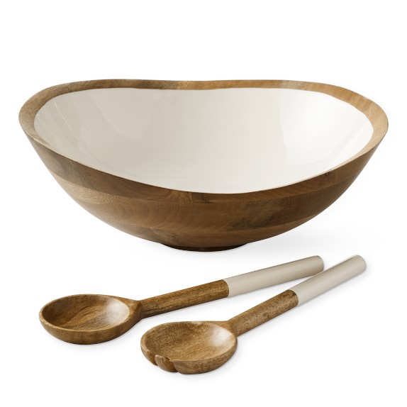 Wood and Lacquer Salad Bowl & Servers | Williams Sonoma