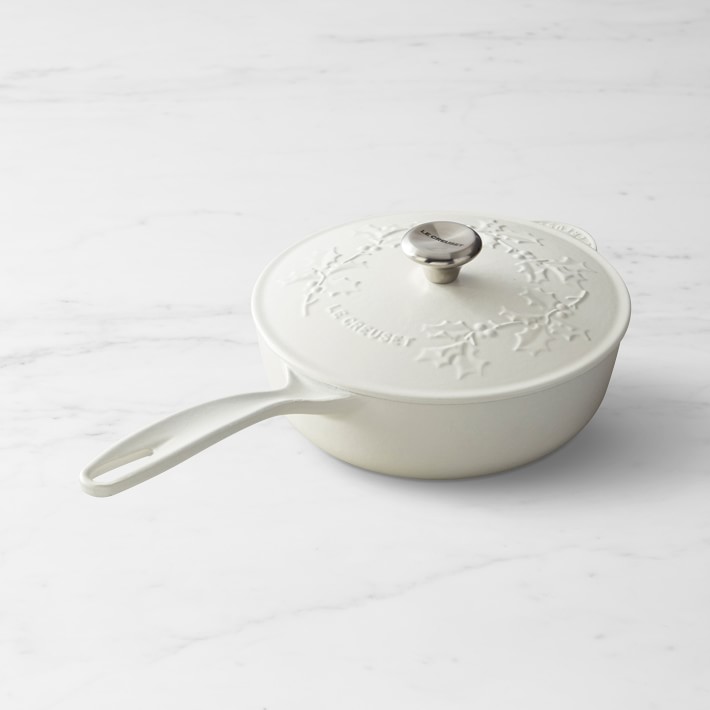 Le Creuset Signature CastIron Holly Embossed Saucier Williams Sonoma