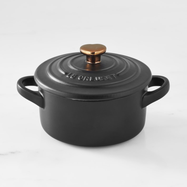 Le Creuset Mini Cocotte with Heart Knob, Licorice | Williams Sonoma