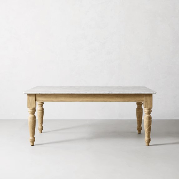 wood table marble top