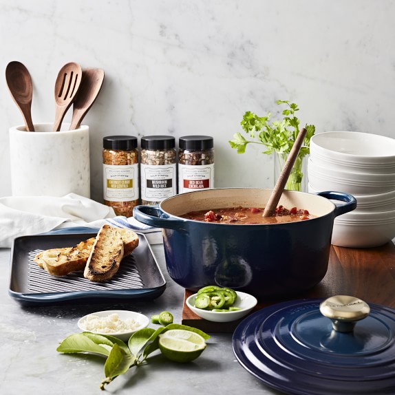 le creuset enameled cast iron panini press