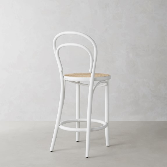 white cane counter stool