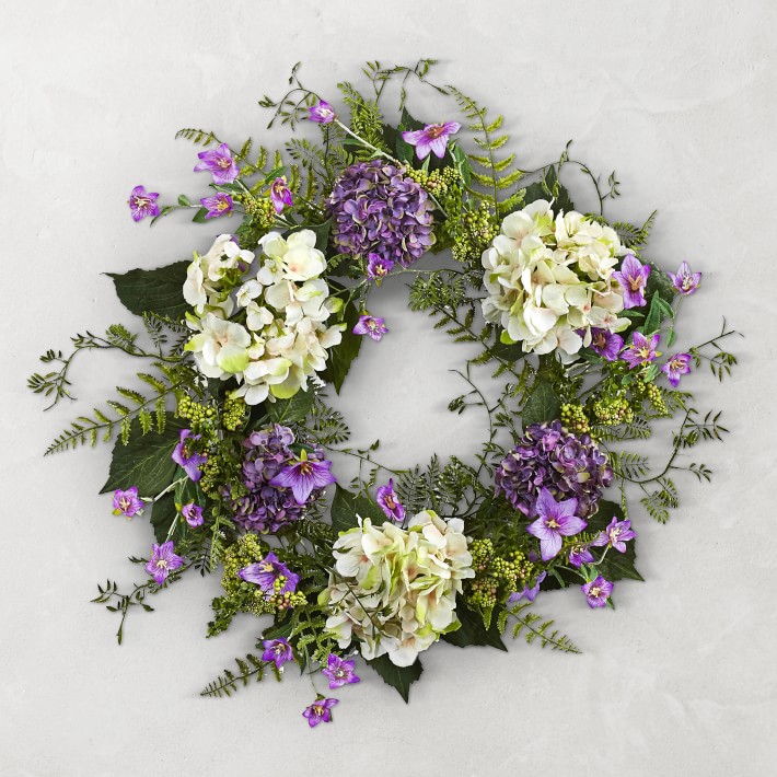 Hydrangea Berry Faux Wreath, 24