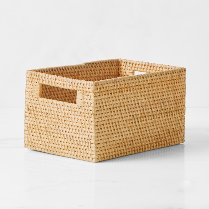 Hold Everything Rattan Cubby Pantry Baskets Williams Sonoma