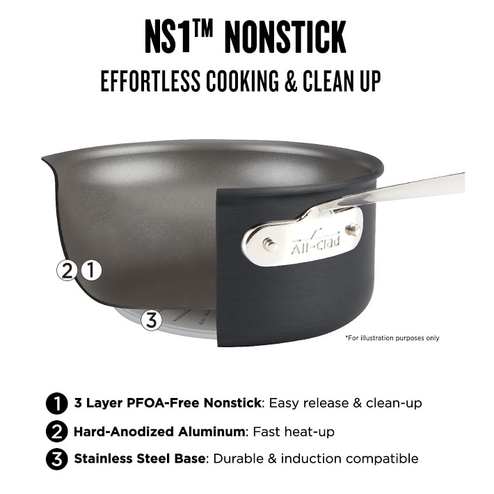 All-Clad All-Clad 9688685 NS1 Hard Anodized Nonstick Dishwasher Safe PFOA Free Grill Pan 