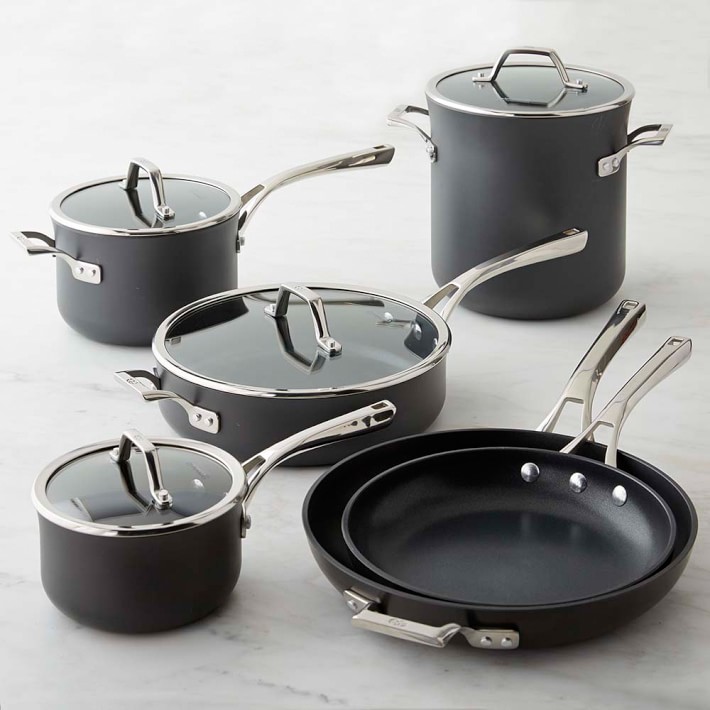 Calphalon Nonstick Pots And Pans 10 Piece Cookware Set Saucepan Large Frying Pan 
