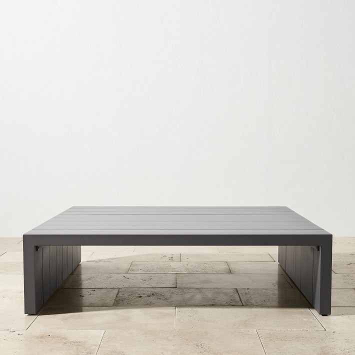Larnaca Outdoor Slate Grey Metal Square Coffee Table Williams Sonoma