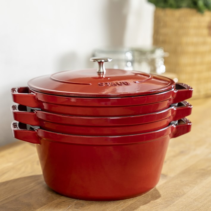 Staub Enameled Cast Iron Stackable 4Piece Cookware Set Williams Sonoma