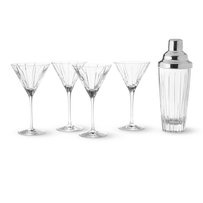 Dorset Cocktail Shaker & Martini Glasses, Set of 4 Williams Sonoma