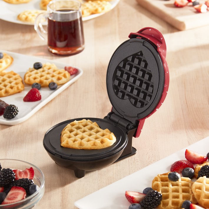 Dash Mini Design Printed Heart Waffle Maker Williams Sonoma