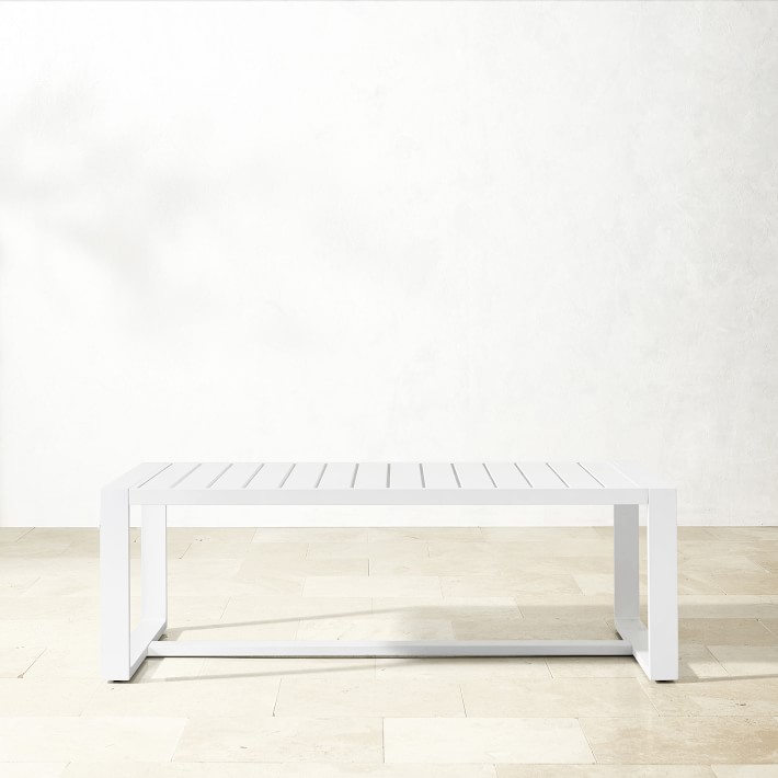 Santa Barbara Outdoor White Metal Small Coffee Table | Williams Sonoma