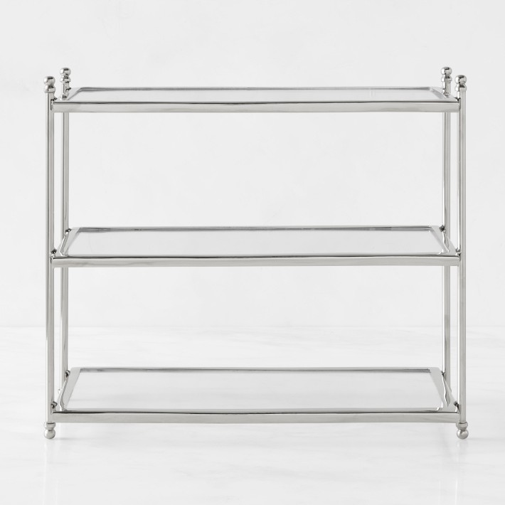 OPEN BOX StainlessSteel and Glass 3Tiered Stand Williams Sonoma