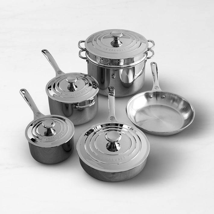 Le Creuset Stainless-Steel 10-Piece Cookware Set | Williams Sonoma
