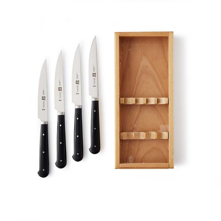 Zwilling J.A. Henckels Porterhouse Steak Knives in Wood Box Set of 4 Williams Sonoma