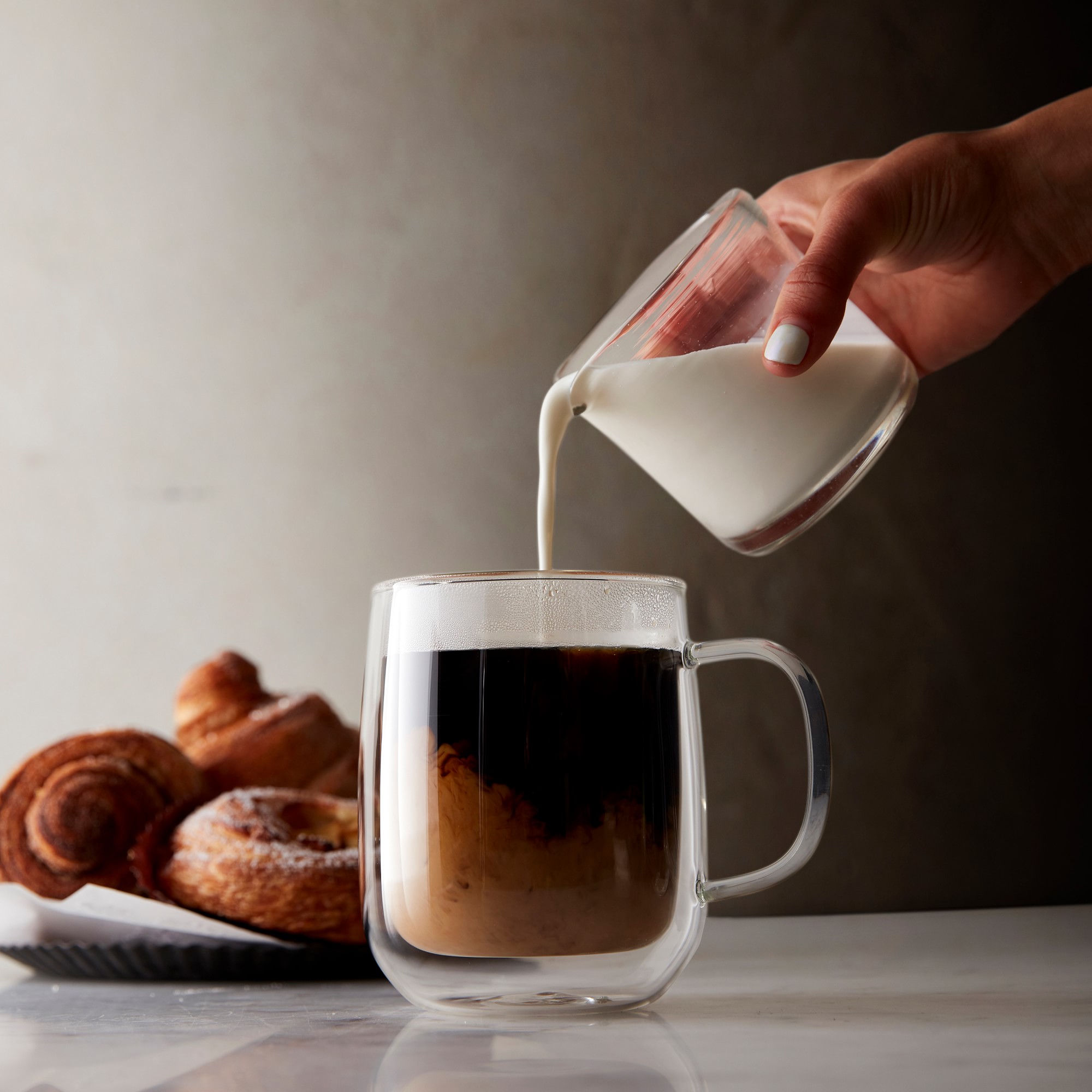 Colored Double Walled Glass Coffee Mugs - Our Dining Table