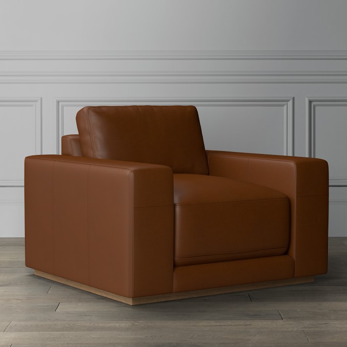 modern leather club chair