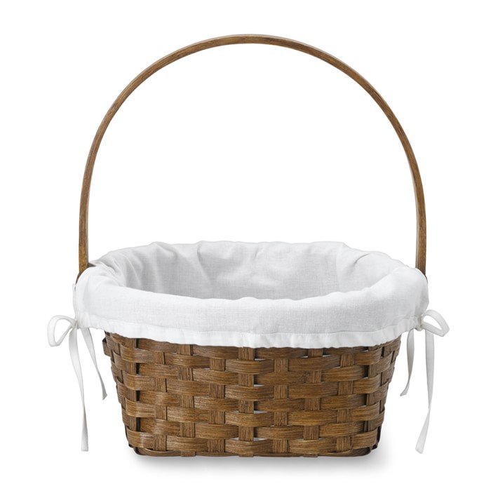 Walnut Rattan Easter Basket with Liner Easter Decor Williams Sonoma