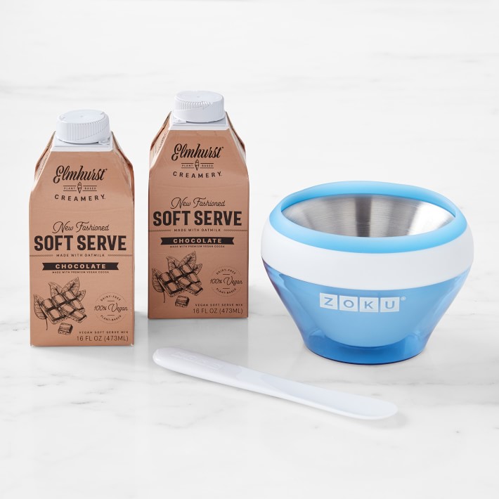 Zoku Ice Cream Maker & Chocolate Oat Milk Soft Serve Williams Sonoma